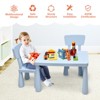 Infans Kids Table & 2 Chairs Set Toddler Activity Play Dining Study Desk Baby Gift Blue - 4 of 4