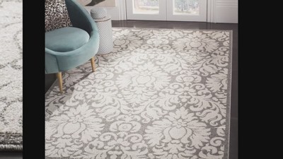 Amherst Dark Grey Synthetic Easy-Care 27" x 13" Area Rug