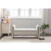 33.5"/53.1" Bedroom End Bench, Modern Velvet/Teddy Fabric Upholstered Shoe Bench 4A - ModernLuxe - 4 of 4