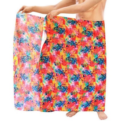 LA LEELA Men's Hawaiian Sarong Wrap - Beach Cover-Up, Lava Lava For Pool, Vacation, Resort | One Size Multicolor