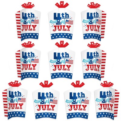 Big Dot of Happiness Firecracker 4th of July - Table Decorations - Red, White and Royal Blue Party Fold and Flare Centerpieces - 10 Count