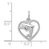 Black Bow Jewelry 14k White Gold 13mm Dolphin and Heart Charm - 4 of 4