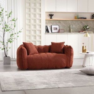 CAVINAS Soft Beanbag Chair, Comfortable Square Recliner Sofa with High Resilience Foam Core, Convenient Handle Design and Armrests - 1 of 4