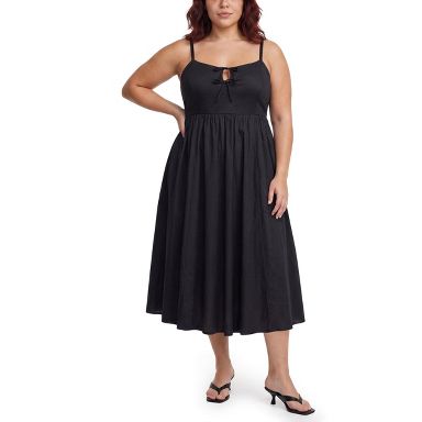 black midi dress plus size Torrid Women's Double Tie Front Dress, Deep Black, 5 (5X Eras Tour Memories-on-sea | Ethical holidays Size:L Maternity accentuated by a flattering