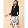 Allegra K Women's Chiffon V Neck Contrast Panel Work Jacket Dress Suit Set 2 Pcs - 3 of 4