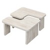 Single L Shape MDF Detachable Coffee Table,Farmhouse Rectangle Wood Coffee Table,Dining Room Garden Tea Side Table-Coolbibila - 4 of 4