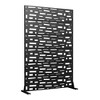 1-Piece 46.8 In. W x 71.37 In. H Wide Edged Black Galvanized Sheet Screen Outdoor Metal Screen Decorative Art Panel (6-Piece Assembly) - 3 of 4