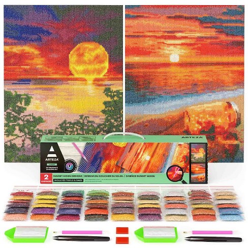 Arteza Diamond Painting Set (Moon), 12X16 Canvas - 2 Pieces