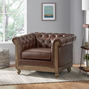 GDFStudio Batavia Chesterfield Tufted Club Chair with Nailhead Trim - 1 of 4