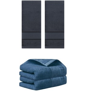 REGALWOVEN 4 Pcs Solid Soft Absorbent Hand Towel for Bathroom 14" x 30" - 1 of 4