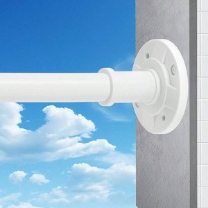 Tension Curtain Rod 31 to 112 In Long Adjustable Pole Heavy Duty White Spring Shower Curtain Rod Bathroom Room Divider - 1 of 4