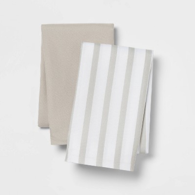 2pk Body Pillow Cover Light Gray/Gray & White Stripe - Room Essentials™
