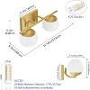 Runesay Gold Mid Century Modern 2-Light Bathroom Vanity Light Fixtures with Milky Glass Globe - 4 of 4