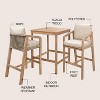 JONATHAN Y Porto Modern Coastal 3-Piece Acacia Wood Outdoor Bar Set with Cushions - 3 of 4