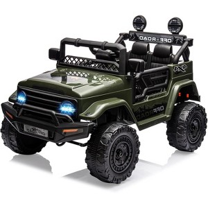 12V Kids Ride On Truck Car with Remote Control, Spring Suspension, 3 Speeds, LED Lights, Parent Safety Brake - 1 of 4