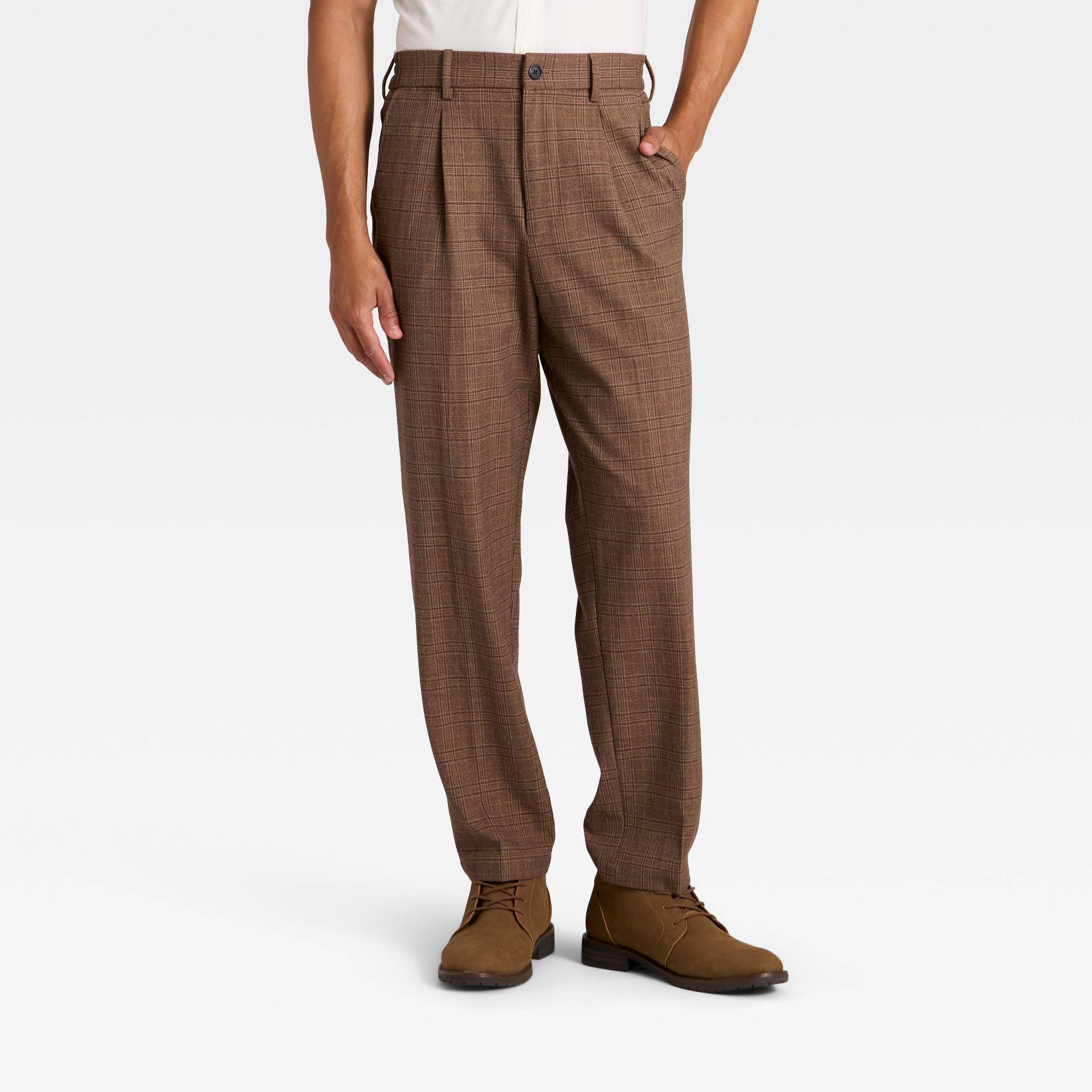 Men's Pull-On Pleated Trousers - Goodfellow & Co™ Brown