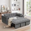 MAYEERTY 64.9" 3-in-1 Foldable Velvet Sofa Bed with Adjustable Back & Storage Bag (Dark Grey) - 2 of 4
