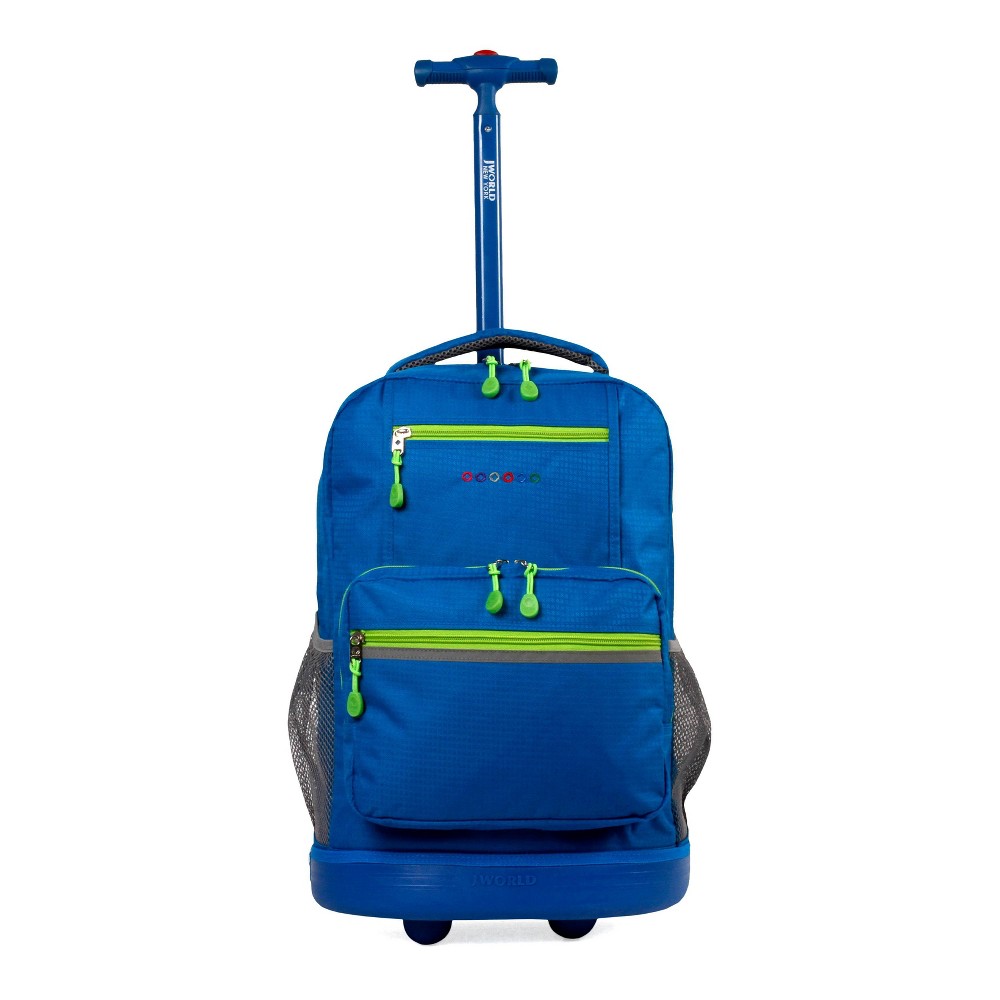 Photos - Backpack J World Sunlight 18" Rolling  - Blue: Gender Neutral, Water-Resist