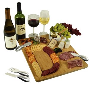 Picnic at Ascot Monogrammed Bamboo Charcuterie, Cheese & Cracker Serving Board - 1 of 3