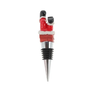 Unique Bargains Santa Claus Bottle Stopper Zinc Alloy Resin Silicone Red White Black Silver Tone 1 Pc - 1 of 3