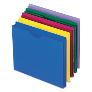 Pendaflex Poly File Jackets, Straight Tab, Letter Size, Assorted Colors, 10/Pack - 1 of 4