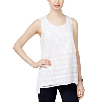 Style & Co. Womens Patchwork Pullover Blouse
