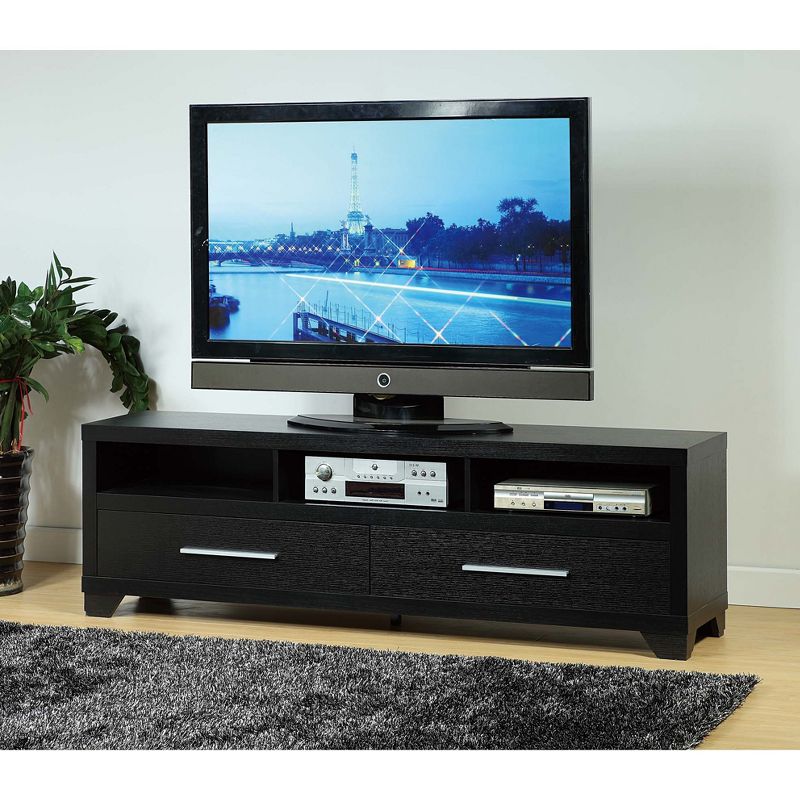 FC Design 72"W TV Stand With 3 Open Shelves and 2 Storage Drawers for TVs up to 80 Inches, 2 of 4