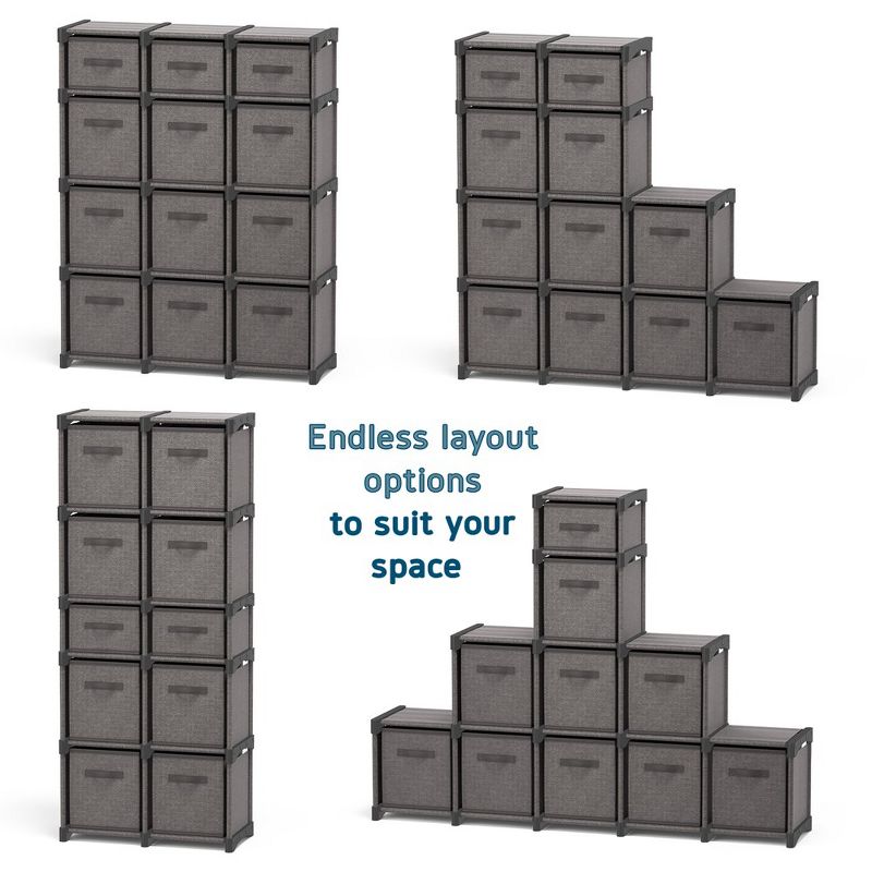 Nestl Cube Storage Organizer with DIY Shelf and Fabric Storage Bins, 4 of 9