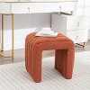 SEYNAR Modern Glam Teddy Velvet Upolstered U-Shaped Ottoman - 2 of 4