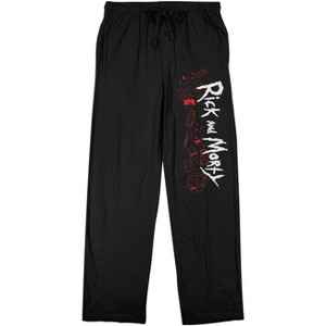 Rick And Morty Logo Men's Black Sleep Pajama Pants - 1 of 4