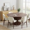 PexFix 60 inch Wood Round Dining Table Circle Kitchen Table with Wood Strip Base Modern Farmhouse Dinner Tables for Kitchen Living Room Walnut - 2 of 4