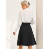 Allegra K Women's Pleated Button Decor High Waist Casual Office Swing Midi Skirts - 3 of 4