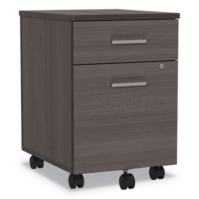 Mocha Mobile Pedestal File Cabinet with Locking Drawers