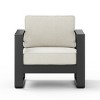 Outdoor Club Chair with Aluminum Frame and Beige Cushions, Modern Lounge Seating for Patio or Balcony-Maison Boucle - 2 of 4