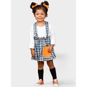 Mommy's Little Pumpkin Plaid Overall Skirt Set Mia Belle Girls - 1 of 4