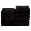 Hastings Home Chevron Patterned Deluxe Cotton Bath Towel Set - Black, 6 Pieces - 2 of 4