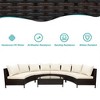 Sapphtopaz 5-Piece PE Rattan Outdoor Sofa Set, Modular 2-Seater with Half-Moon Glass Table, Outdoor Sectional Furniture Set, Modular Patio Sofa - 3 of 4