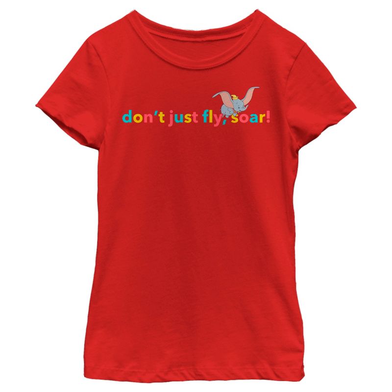 Girl's Dumbo Don't Just Fly, Soar T-Shirt, 1 of 6