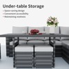 7-Piece Outdoor Patio Furniture Set – Rattan Chairs with Ottoman & Wood Coffee Table, Wicker Sectional Conversation Sofa in Beige - 2 of 4