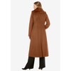 Jessica London Women's Plus Size Long Wool-Blend Coat With Faux Fur Collar - 3 of 4