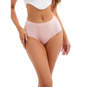 INSPIRE CHIC Women's High-Waisted Underwear Briefs High Elastic Breathable Underpants - 1 of 4