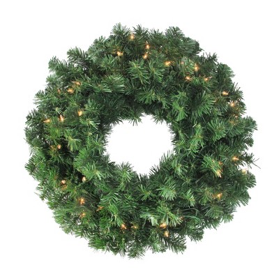 Northlight 24" Mixed Canyon Pine Artificial Christmas Wreath - Clear Lights