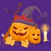 Women's Design By Humans Halloween Witch Pumpkins With Bats By VectorVillain Racerback Tank Top - 2 of 3