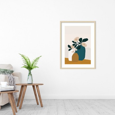 Stillness by Oris Eddu Natural Wood Framed Floral Art Print