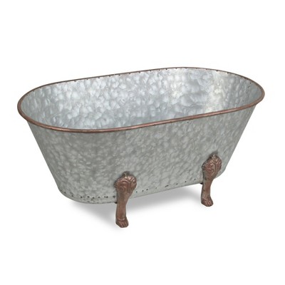 Cheung's Lavande Metal Tub Decor - Small - Galvanized