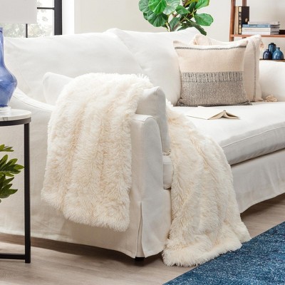Chanasya Solid Faux Long Fur Fuzzy Throw Blanket
