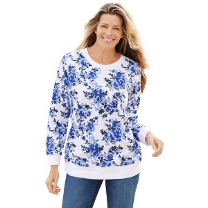 Woman Within Printed Sweatshirt - 1 of 4