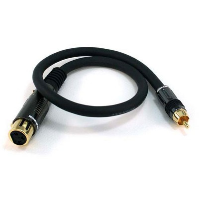 Monoprice XLR Female to RCA Male Cable - 1.5 Feet - Black | With E21Gold Plated Connectors | 16AWG Shielded Twisted Pair Oxygen-Free Copper Braid