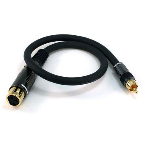 Monoprice XLR Female to RCA Male Cable - 1.5 Feet - Black | With E21Gold Plated Connectors | 16AWG Shielded Twisted Pair Oxygen-Free Copper Braid - image 1 of 3