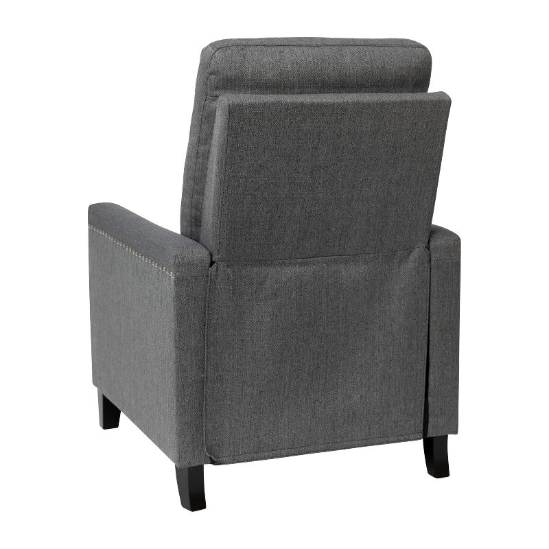 Merrick Lane Transitional Pushback Recliner with Pillow Style Back and Accent Nail Trim - Manual Recliner, 4 of 16